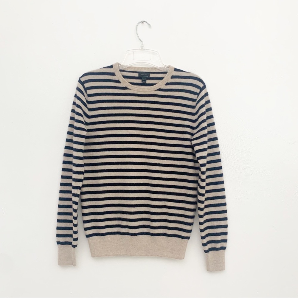J. Crew Cashmere Stripe Crewneck Sweater